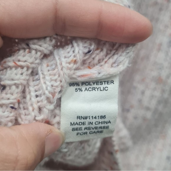 ADY P Chunky Sweater Knitted Braided Longsleeve Crewneck Light Pink Size L - Picture 12 of 14